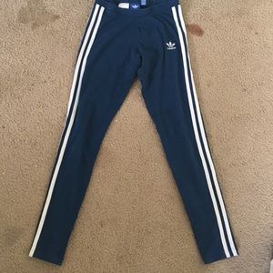 Dark teal colored adidas leggings